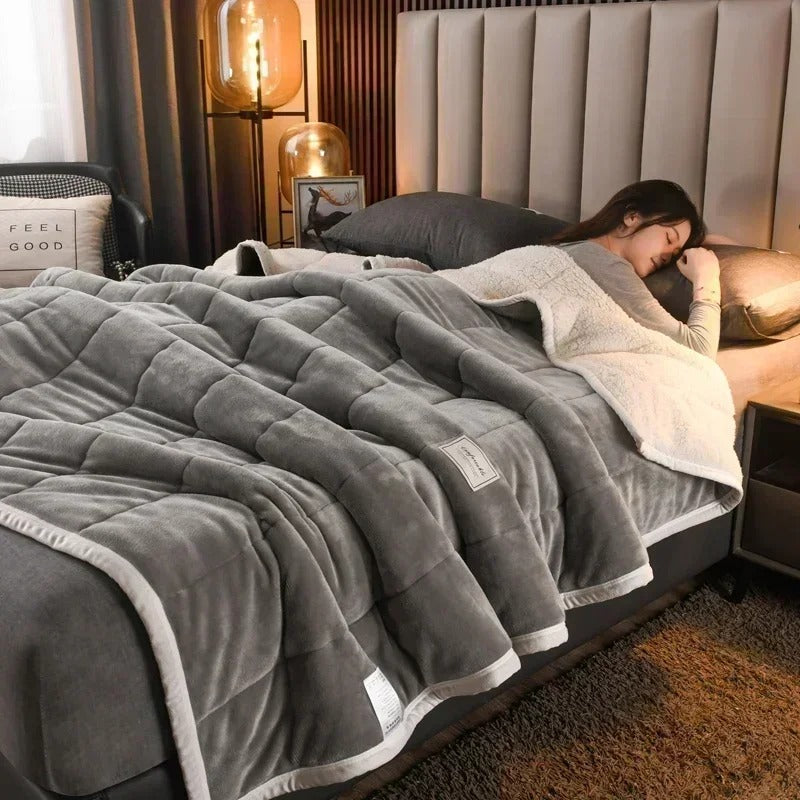Varm flannel koral fleece tæppe til efterår og vinter – CosyBlanket