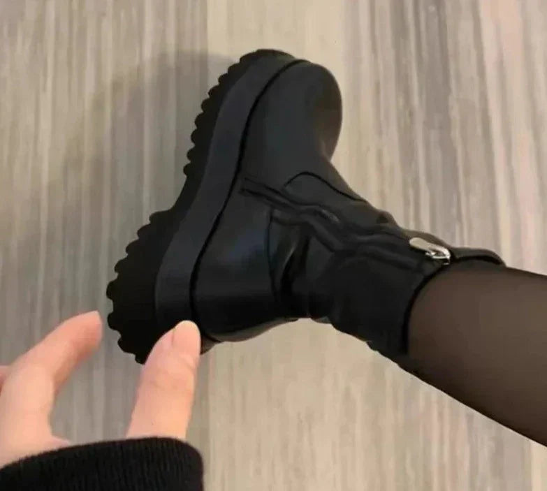 Dame platform Chelsea støvler med varm foring – Liora