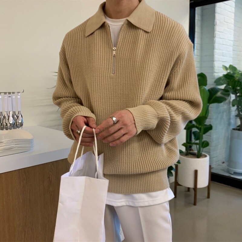 Herrer sweatshirt med lynlås-krave - Jonas