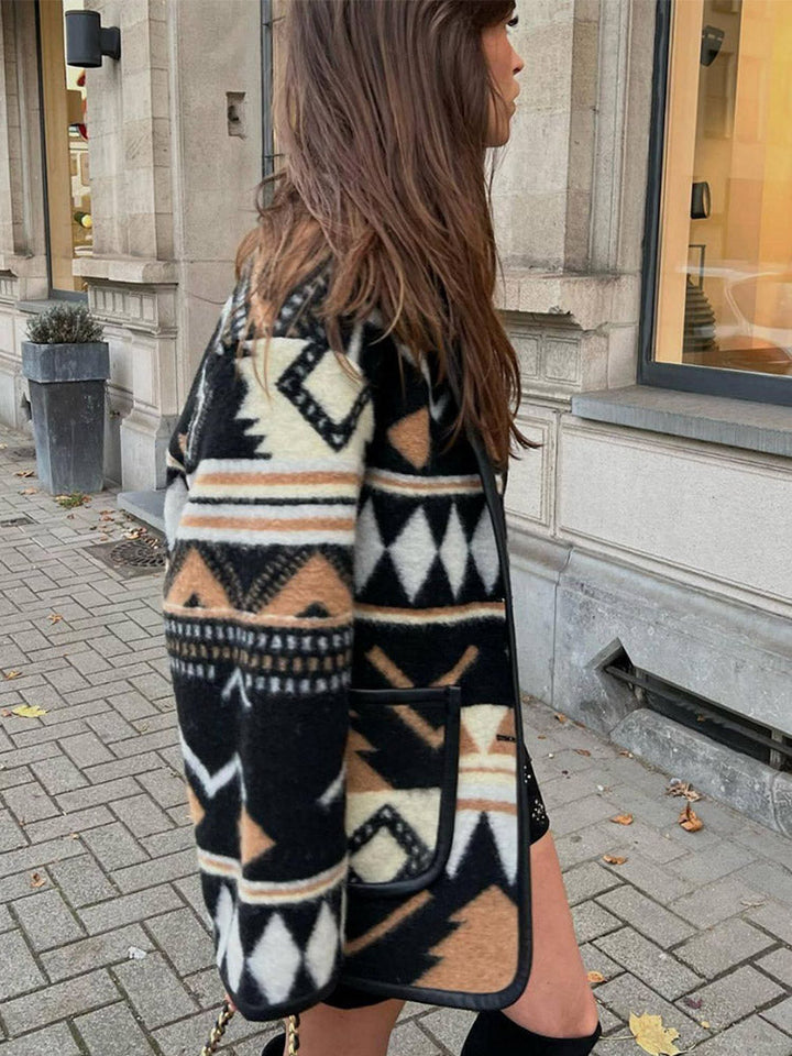 Dame efterårsjakke med print – Amaris