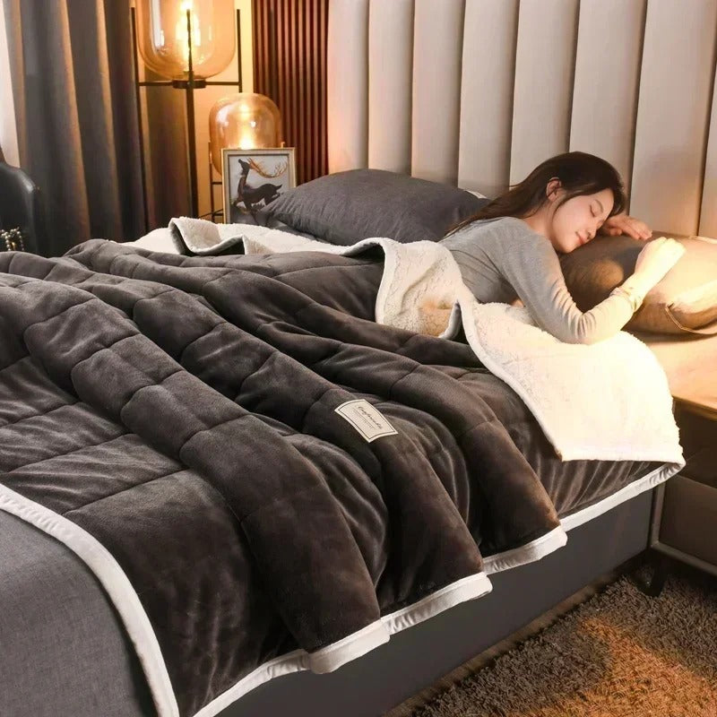 Varm flannel koral fleece tæppe til efterår og vinter – CosyBlanket