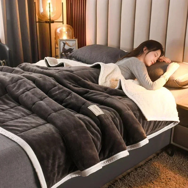Varm flannel koral fleece tæppe til efterår og vinter – CosyBlanket
