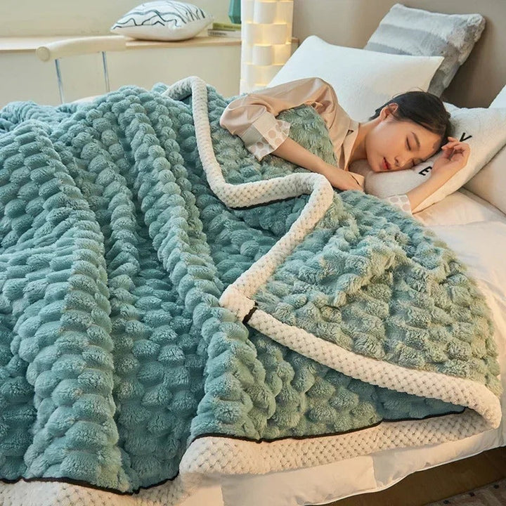 Dobbeltlagde Coral-Velvet-tæppe til efterår og vinter – TurtleWarm