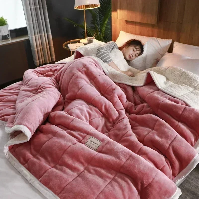 Varm flannel koral fleece tæppe til efterår og vinter – CosyBlanket