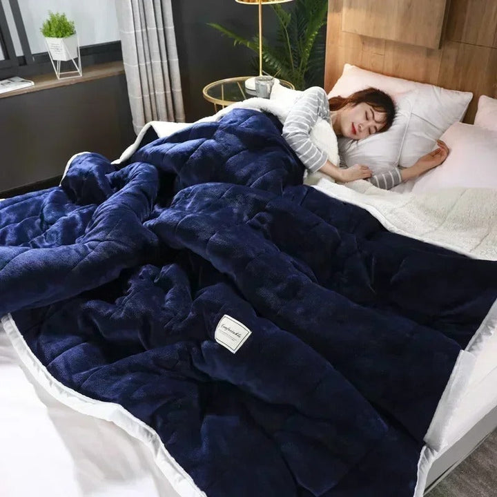 Varm flannel koral fleece tæppe til efterår og vinter – CosyBlanket