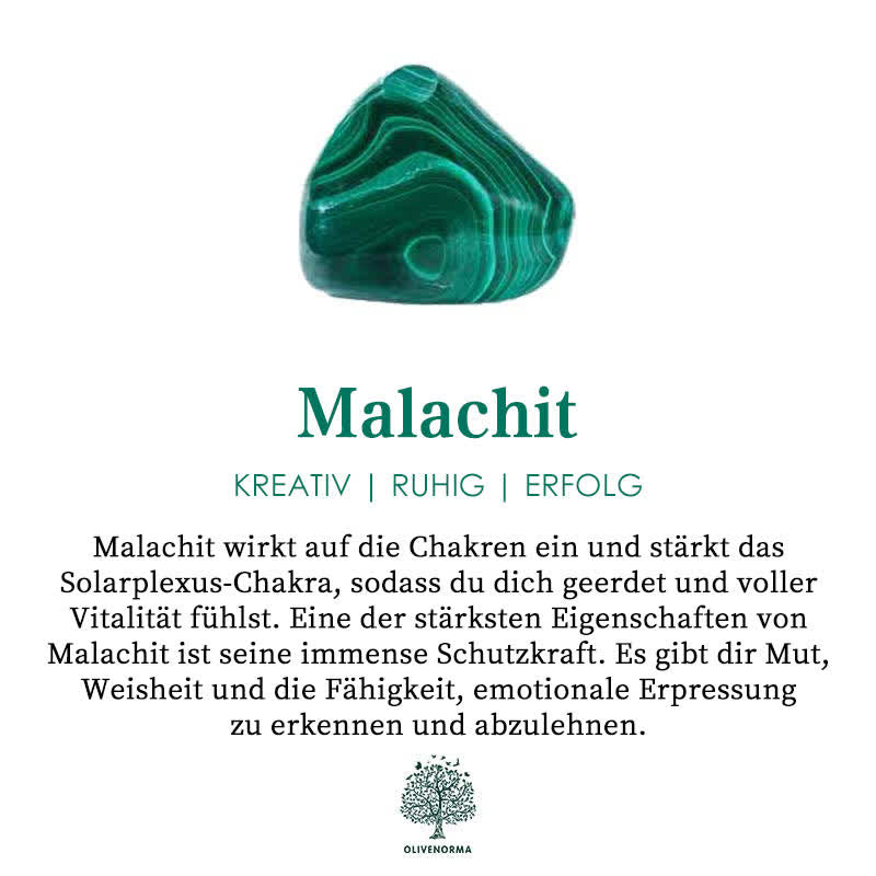 Grüner Malachit-Stein, Chakra-Heilung, Kreativität, Ruhe, Erfolg, spirituelle Energie.