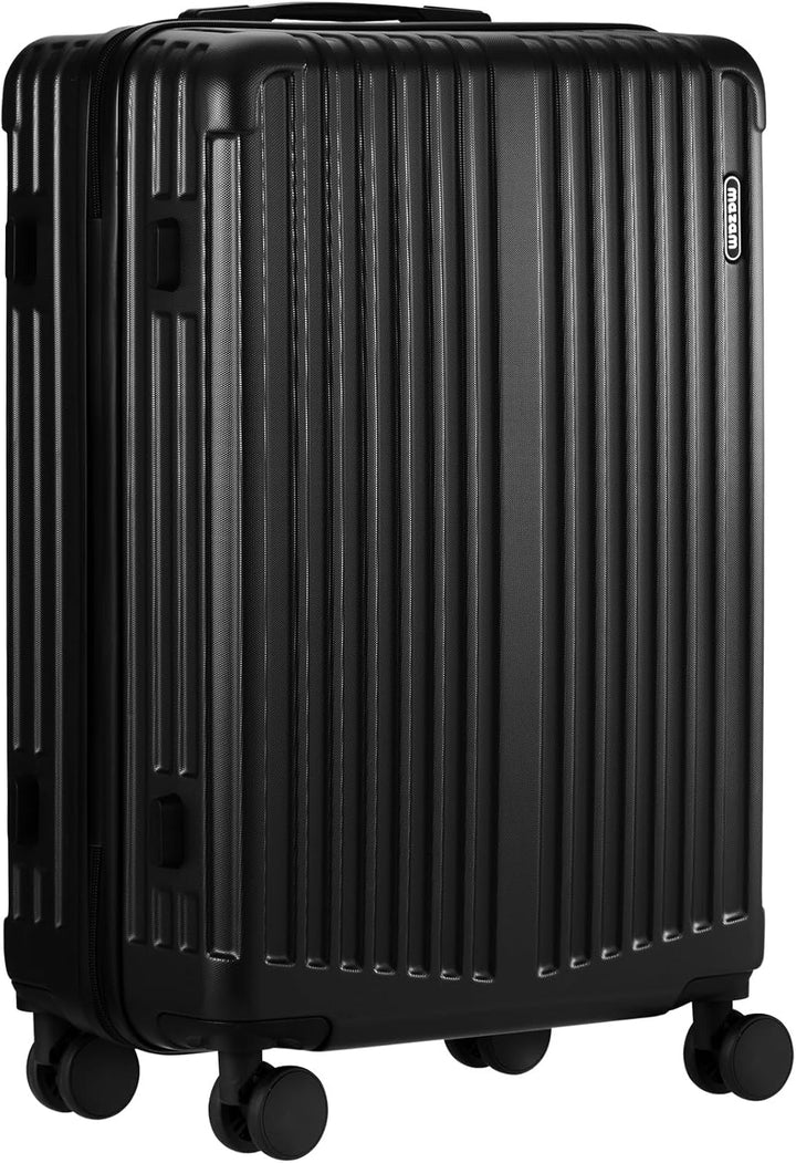 Store hardshell-kufferter med 360°-hjul og TSA-lås – sort stribet