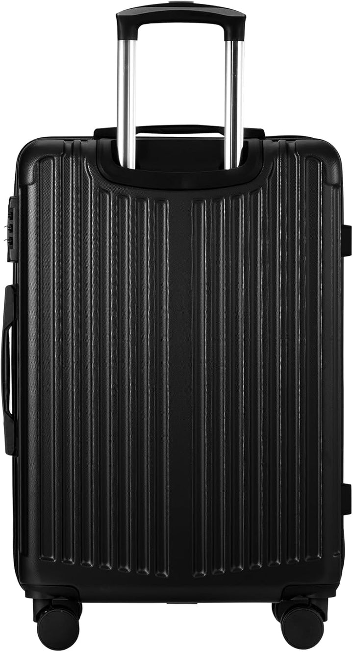 Store hardshell-kufferter med 360°-hjul og TSA-lås – sort stribet