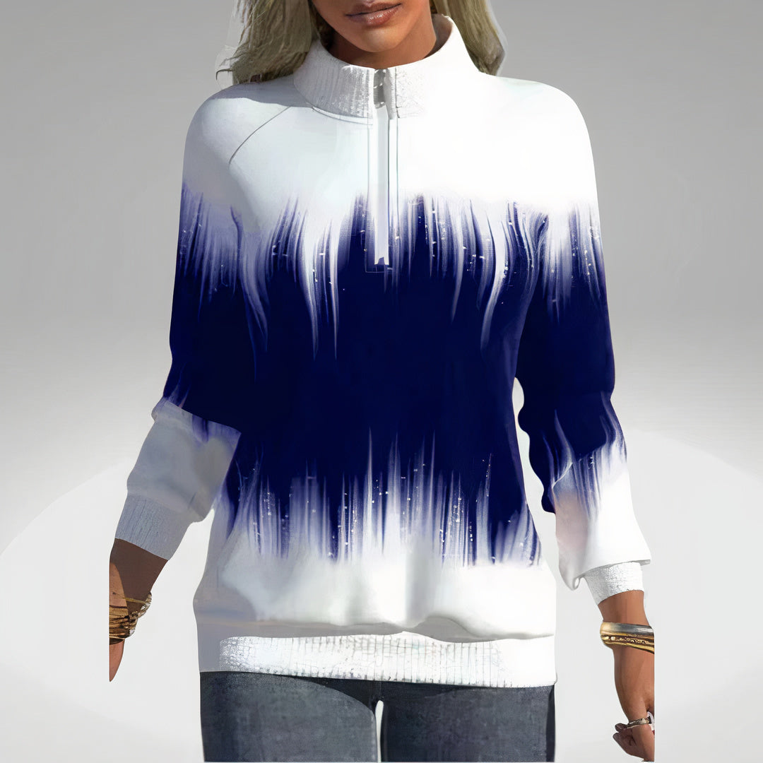 Dame Sweatshirt med lynlås krave – Elvira