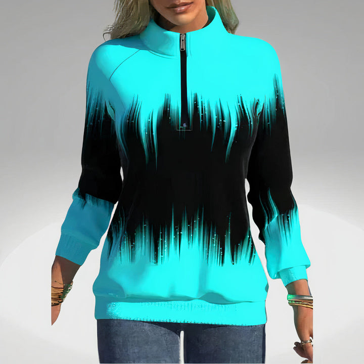 Dame Sweatshirt med lynlås krave – Elvira