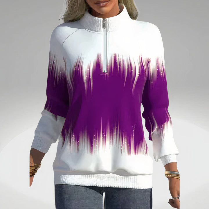 Dame Sweatshirt med lynlås krave – Elvira
