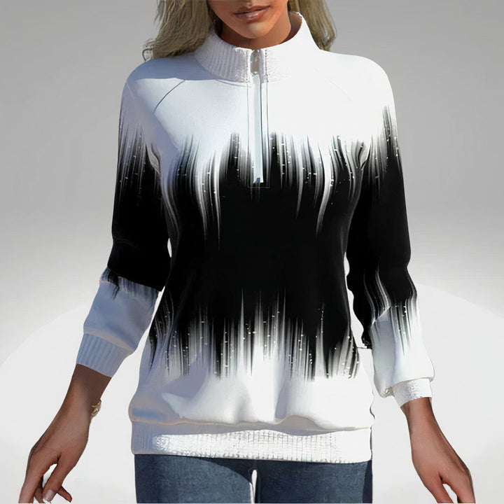 Dame Sweatshirt med lynlås krave – Elvira