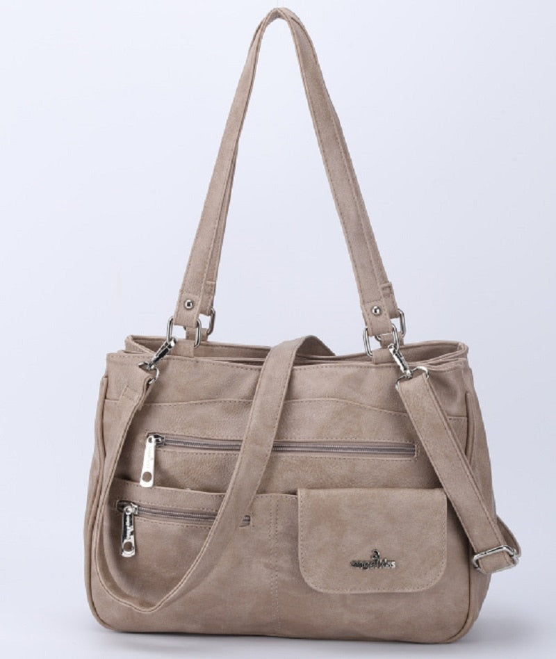 Skulder- og crossbody-taske til damer med flere rum – FlexiCarry