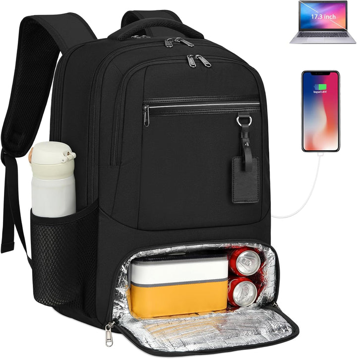 Vandtæt laptop- og frokostrygsæk med USB-port – rejsetaske med flere rum