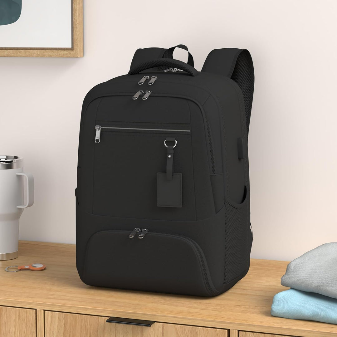 Vandtæt laptop- og frokostrygsæk med USB-port – rejsetaske med flere rum