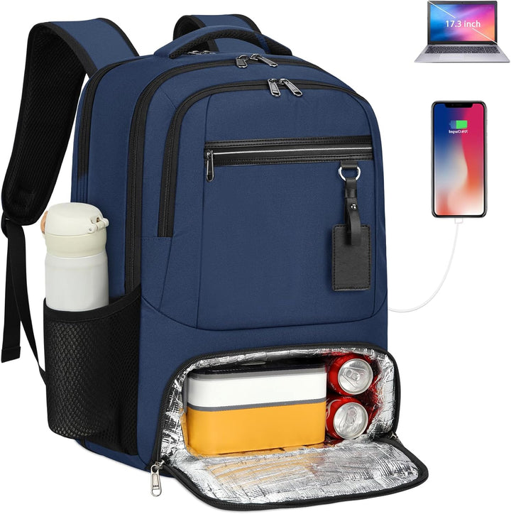 Vandtæt laptop- og frokostrygsæk med USB-port – rejsetaske med flere rum