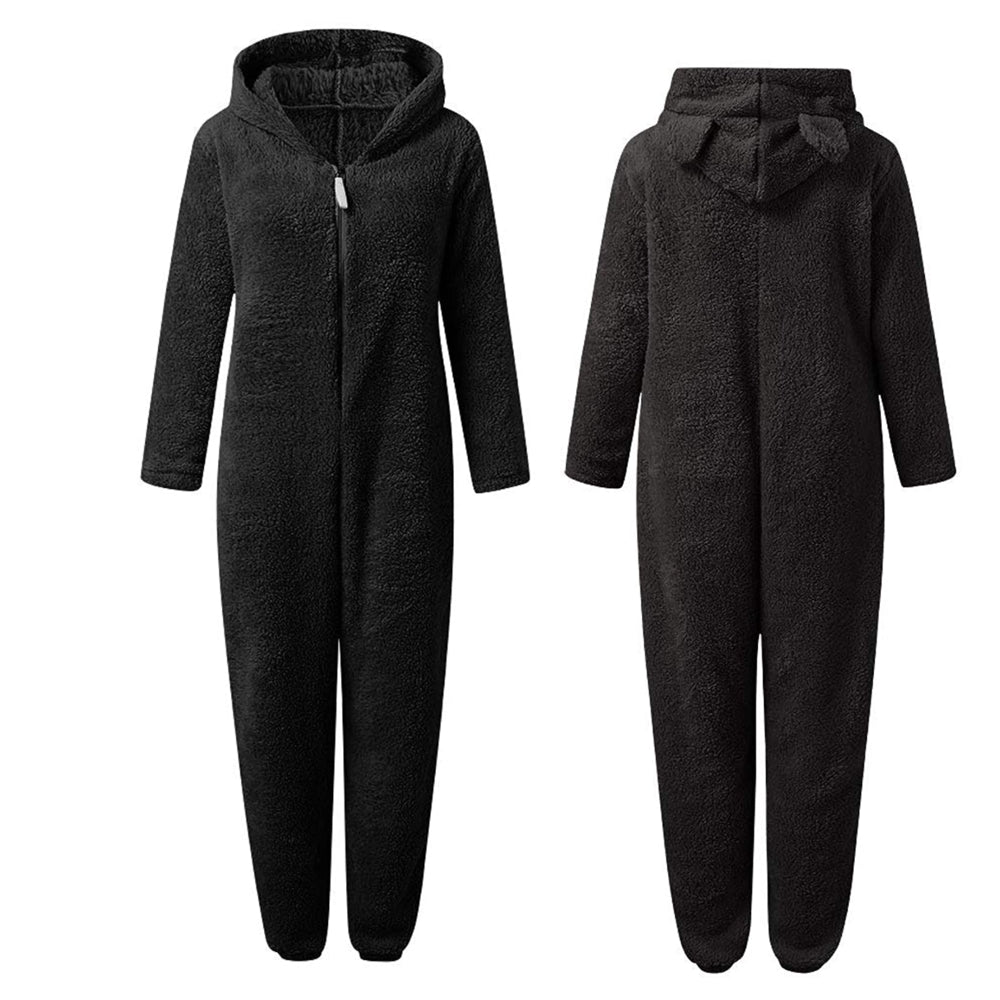 Superblød Fleece-Onesie med Bjørneører - BearHug