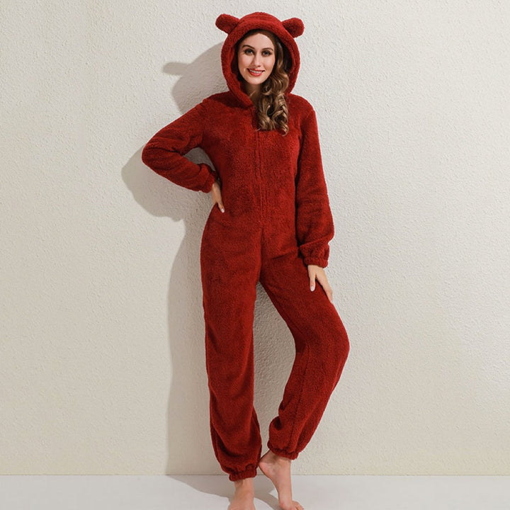 Superblød Fleece-Onesie med Bjørneører - BearHug