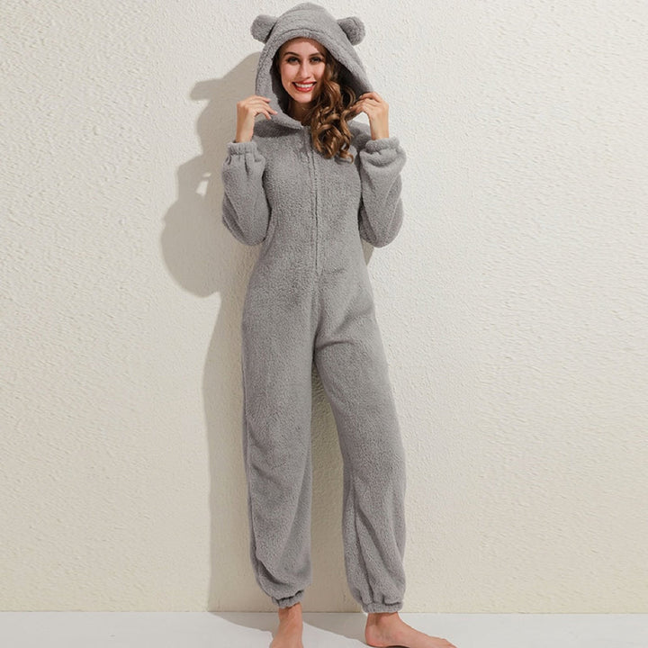 Superblød Fleece-Onesie med Bjørneører - BearHug