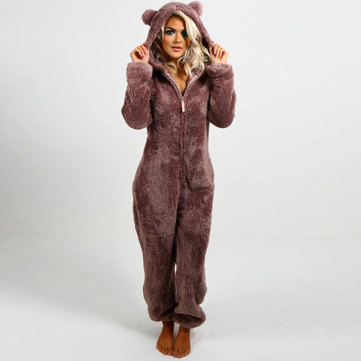 Superblød Fleece-Onesie med Bjørneører - BearHug