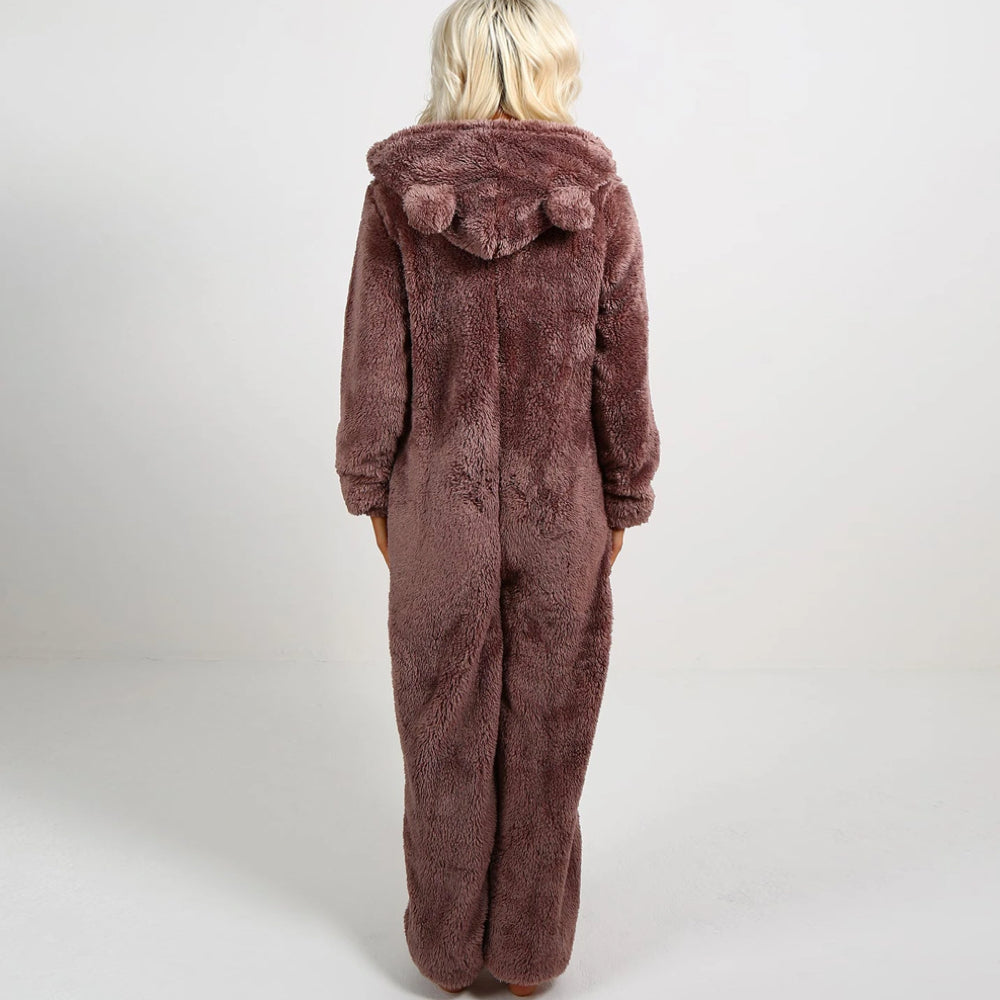 Superblød Fleece-Onesie med Bjørneører - BearHug