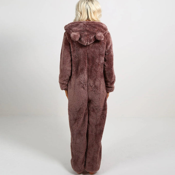 Superblød Fleece-Onesie med Bjørneører - BearHug