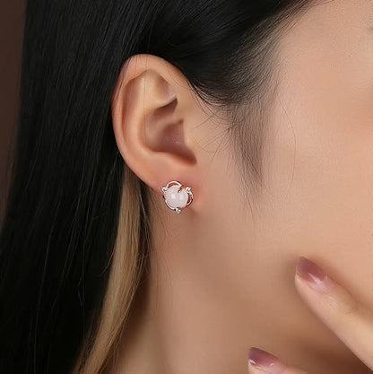 Damen Ohrring, silber, Perlen-Design, elegant, modisch, Schmuck, Accessoire, Geschenkidee.
