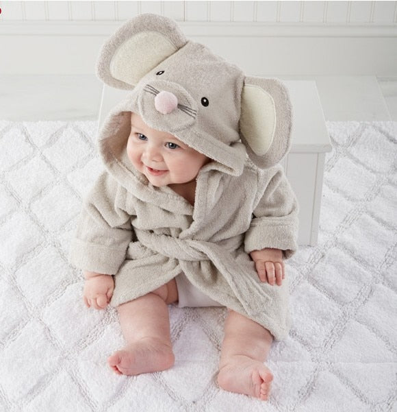 Blød babybadekåbe med dyremotiv - AnimalHug