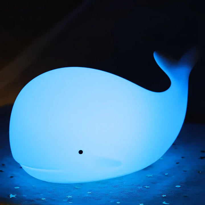 Sød hval-natlampe med skiftende farver - GlowWhale