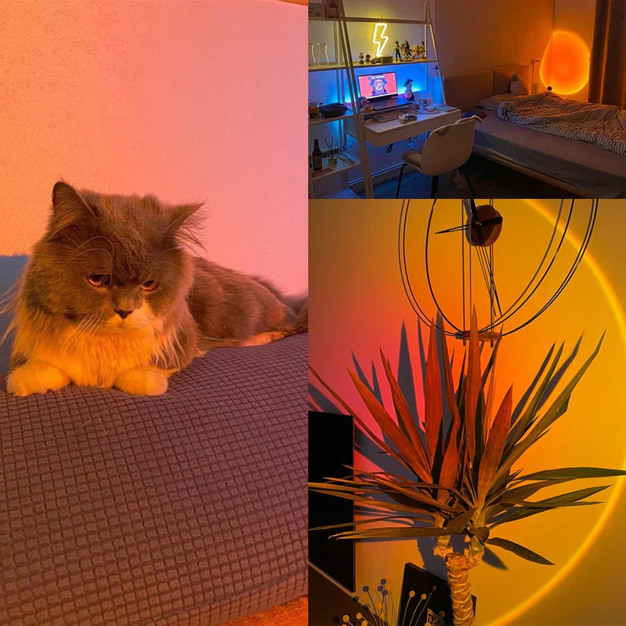 Solnedgangslampe med 4 farver - GlowSphere