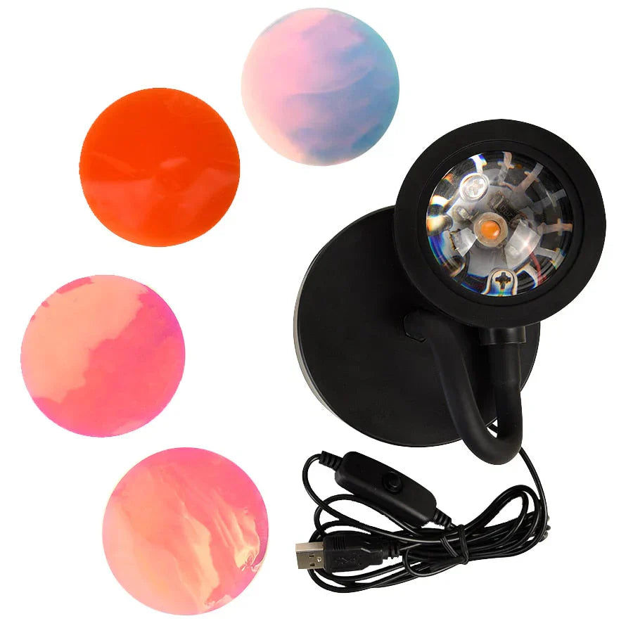 Solnedgangslampe med 4 farver - GlowSphere