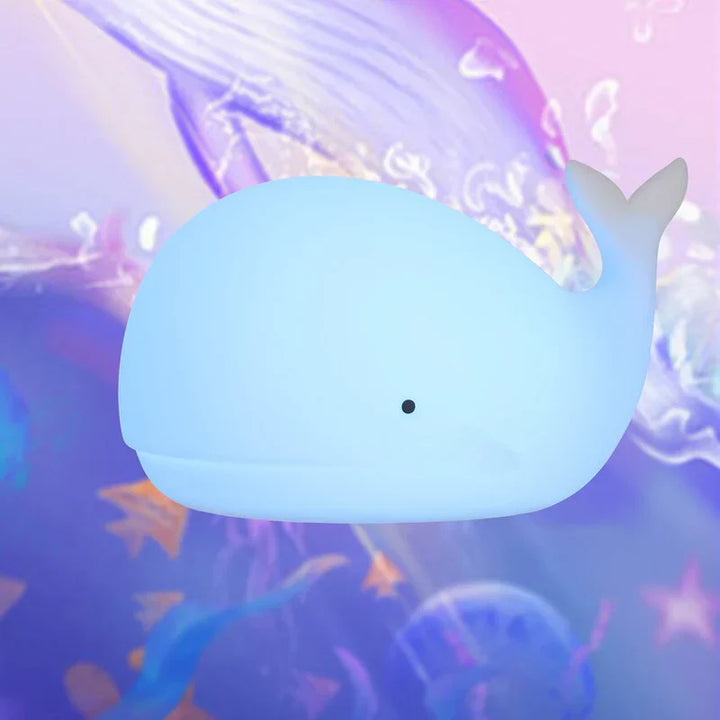 Sød hval-natlampe med skiftende farver - GlowWhale