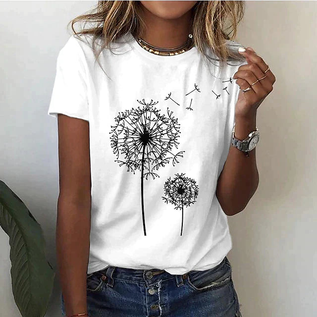 Behagelig dame-T-shirt med rund hals og blødt stof – Rhea