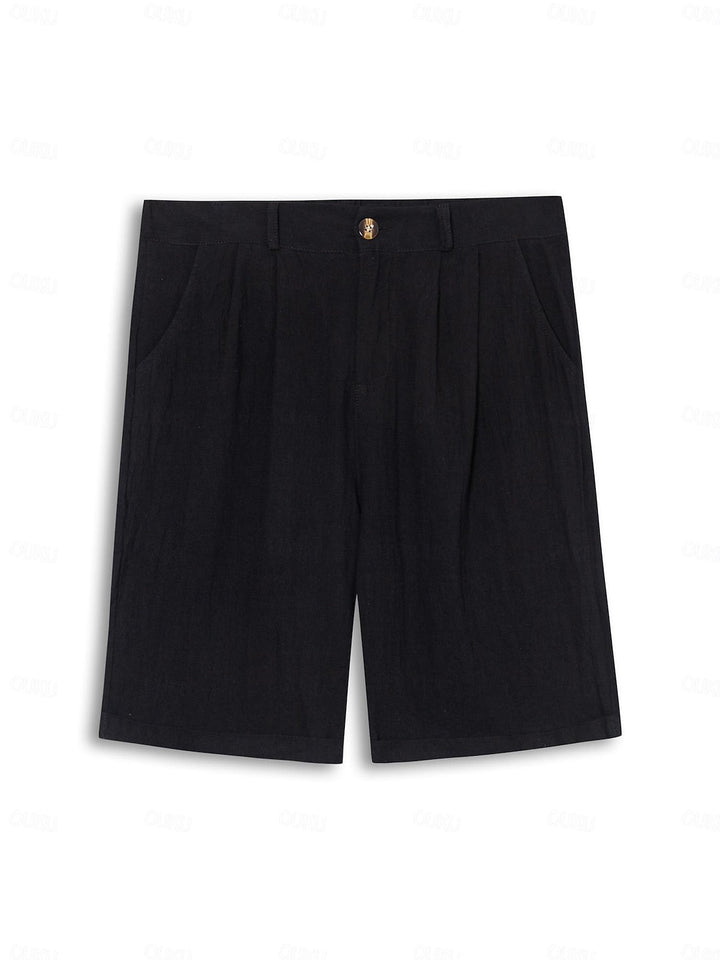 Stilfulde hør-bomulds herreshorts – Milan