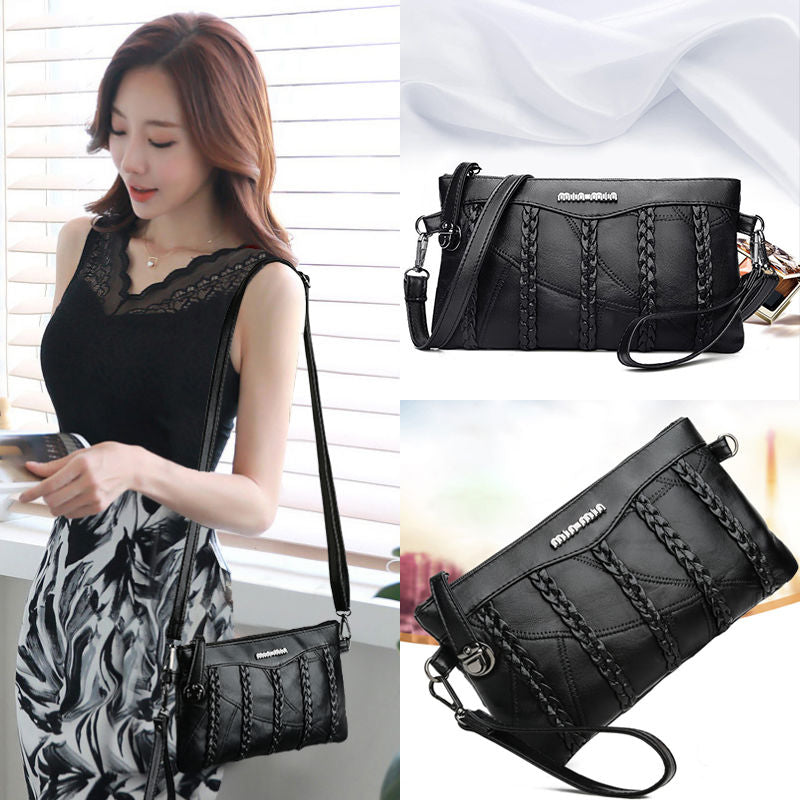 PU-læder crossbody-clutch til damer med stort indvendigt rum