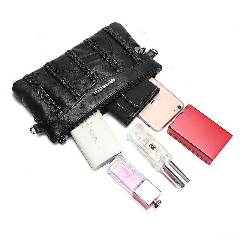 PU-læder crossbody-clutch til damer med stort indvendigt rum