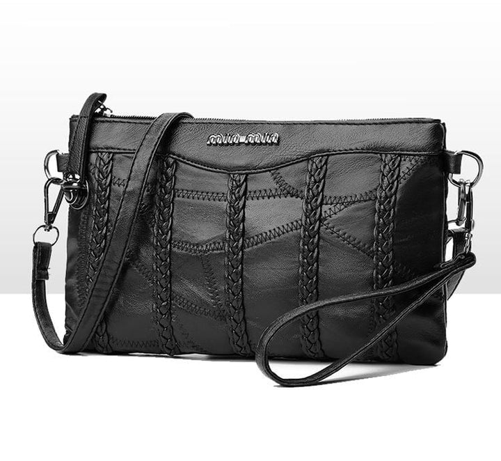 PU-læder crossbody-clutch til damer med stort indvendigt rum