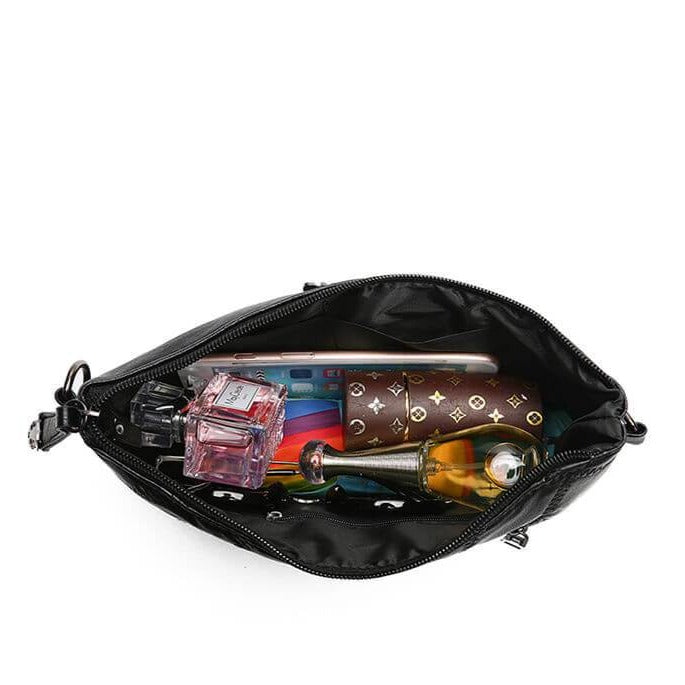 PU-læder crossbody-clutch til damer med stort indvendigt rum