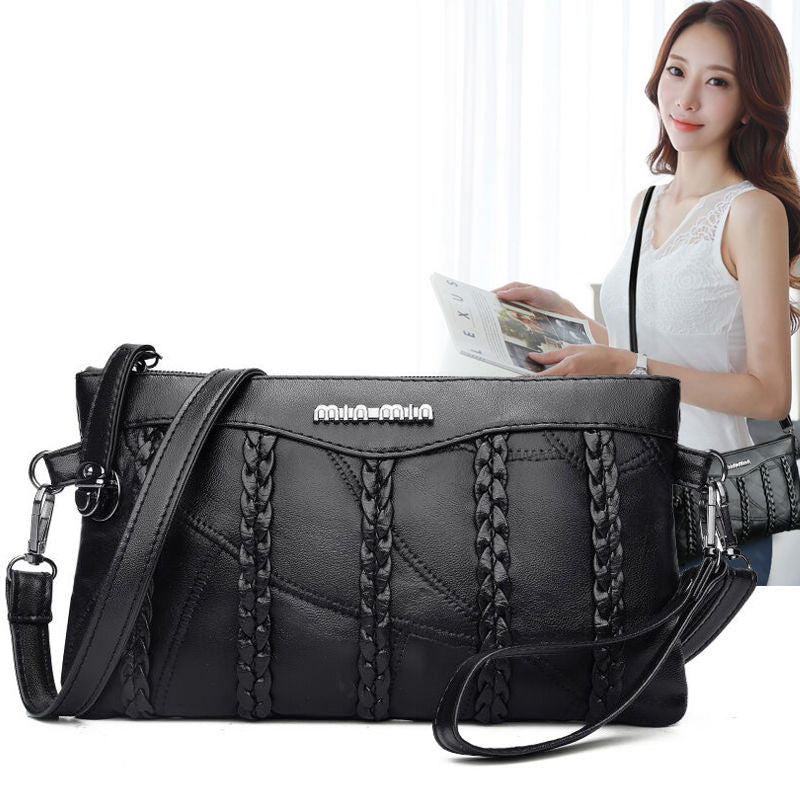 PU-læder crossbody-clutch til damer med stort indvendigt rum