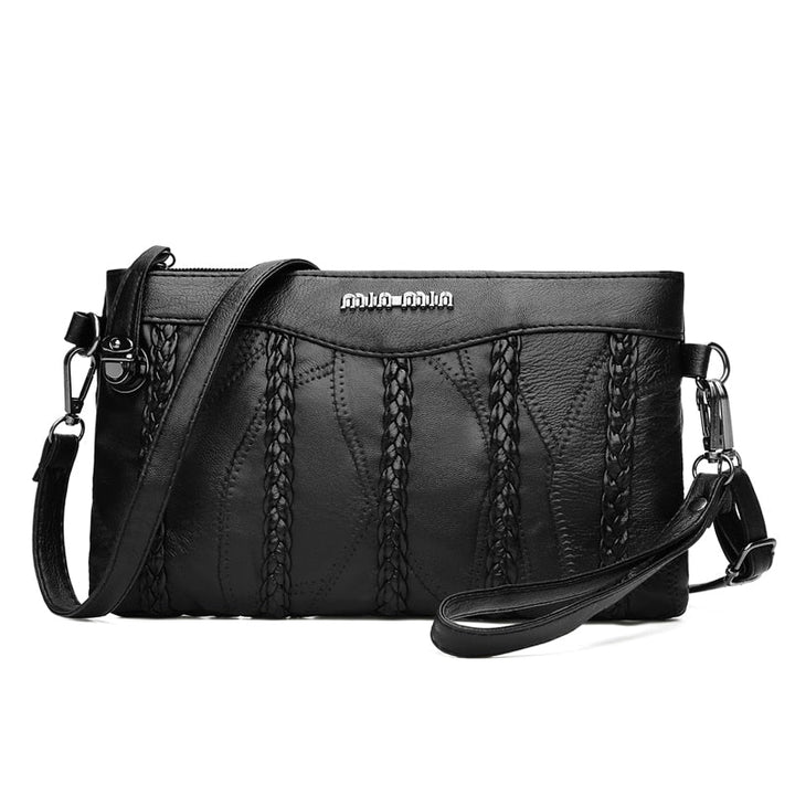 PU-læder crossbody-clutch til damer med stort indvendigt rum