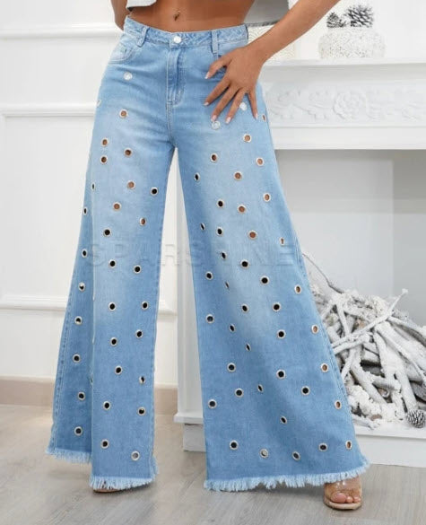 Retro Komfort Højtaljede Flare-Jeans - Leona
