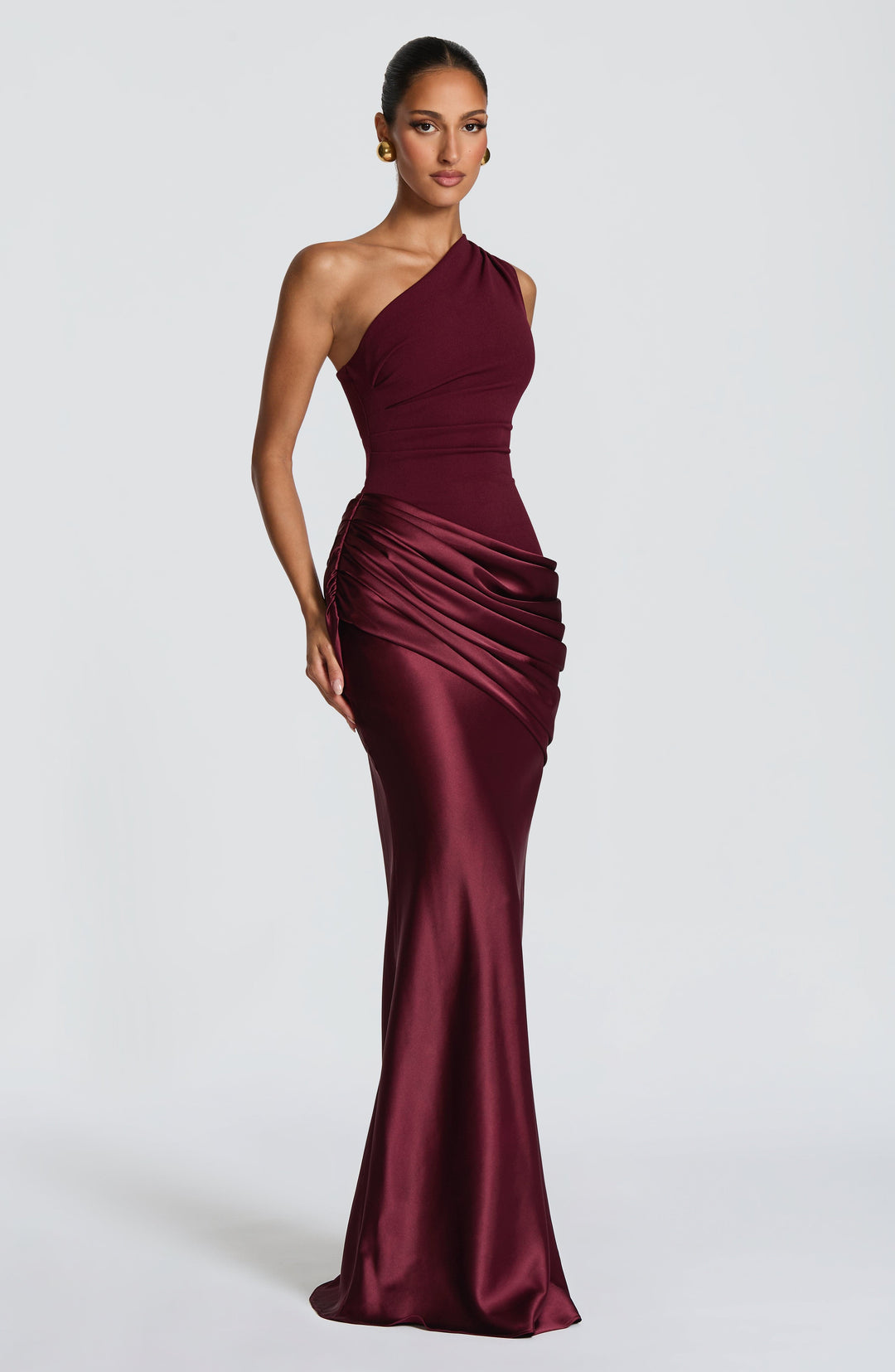Abbey One-Shoulder Satin Maxi Dress 33