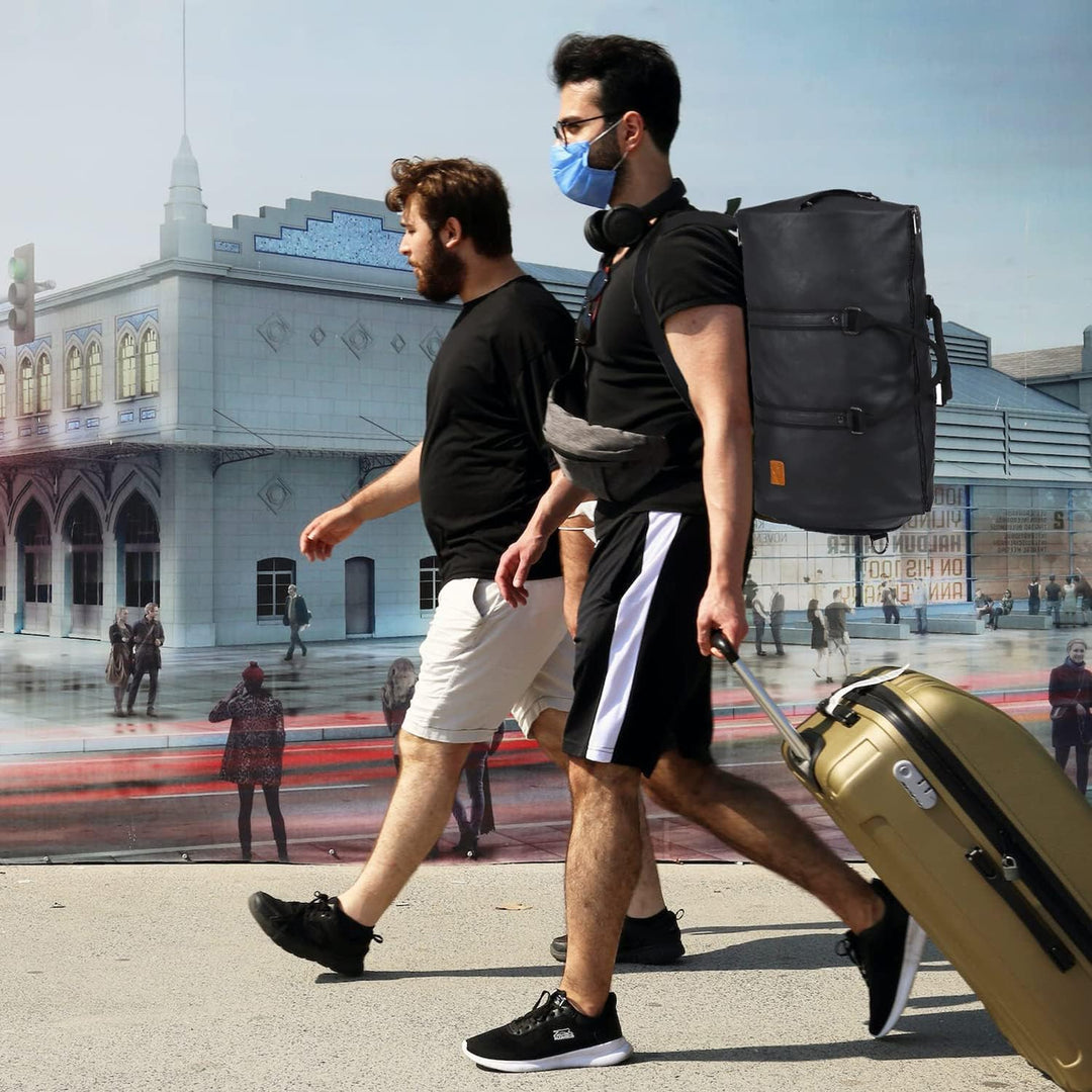 Konvertibel PU-læder duffel til tøj – håndbagage/weekender-rejsetaske