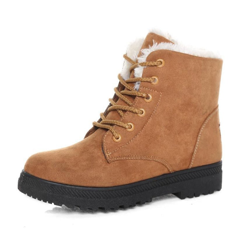 Varmeforede dames vinterstøvler med snørebånd - Eliza Fur Boot