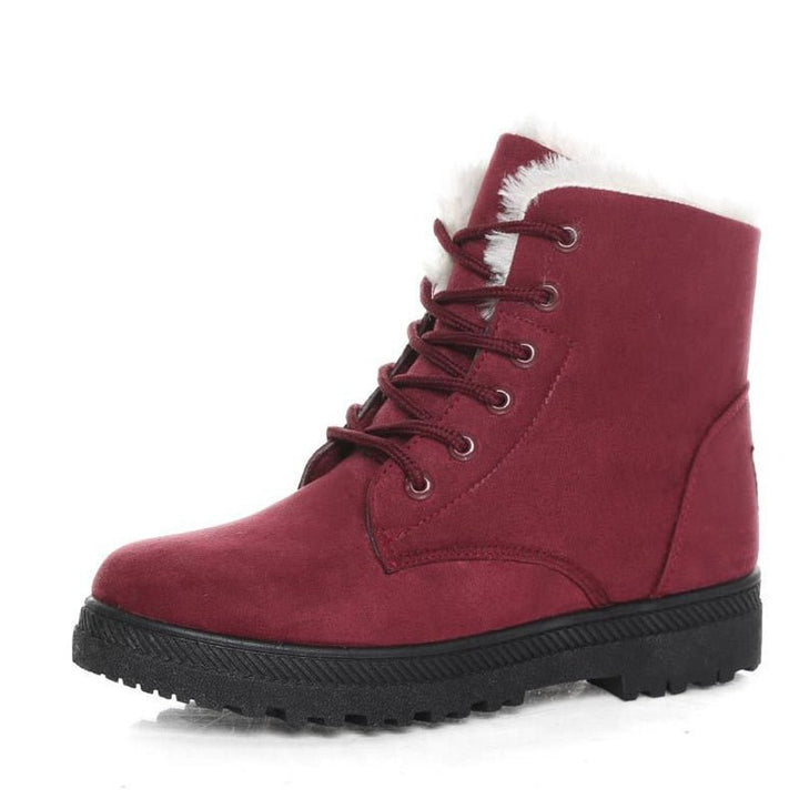 Varmeforede dames vinterstøvler med snørebånd - Eliza Fur Boot