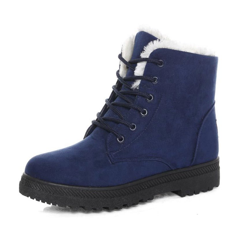Varmeforede dames vinterstøvler med snørebånd - Eliza Fur Boot
