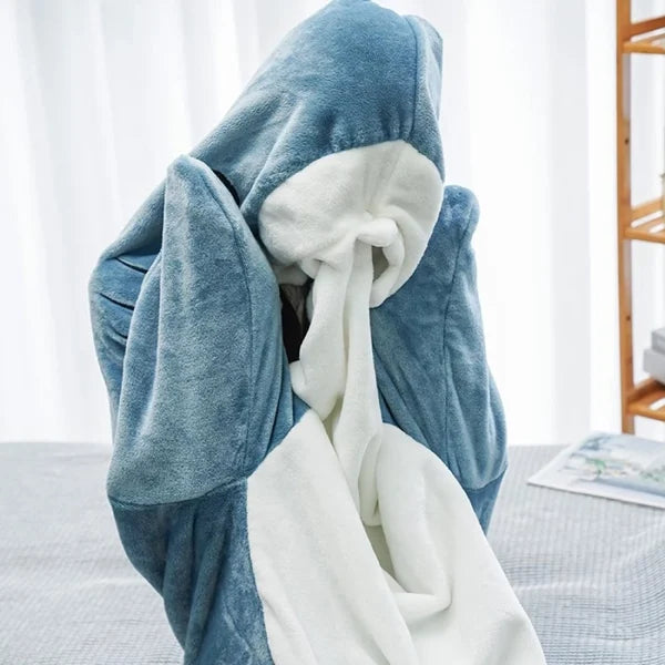 Ultrablød haj-onesie til børn og voksne - ChompChill