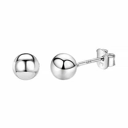 Silberne Kugel-Ohrringe, 925 Sterling Silber, minimalistischer Schmuck, elegantes Design.