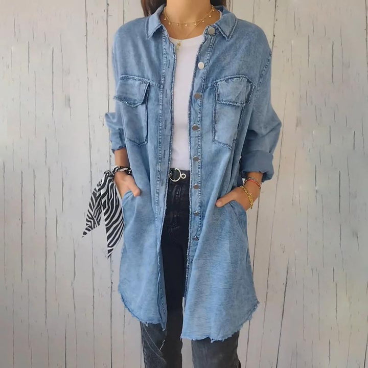 Komfortabel faux denim-skjorte - Sophie