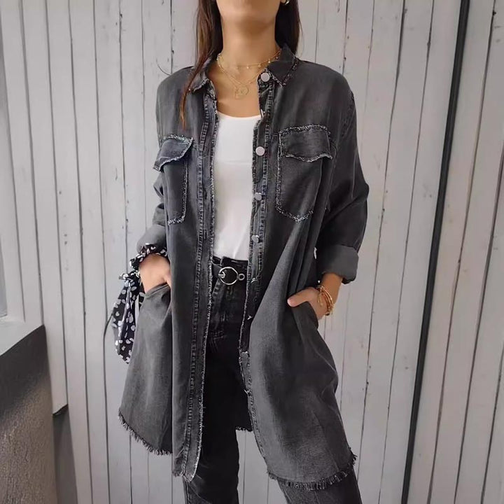 Komfortabel faux denim-skjorte - Sophie